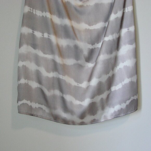 Satin Mini Slip Dress Gray White Tie Dye Sleeveless Holiday Party Medium NWT - Picture 5 of 15